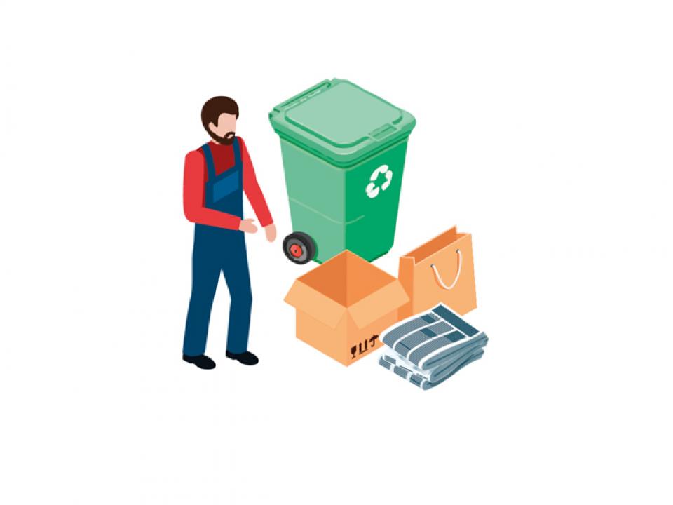 sustainability paper recycling bins