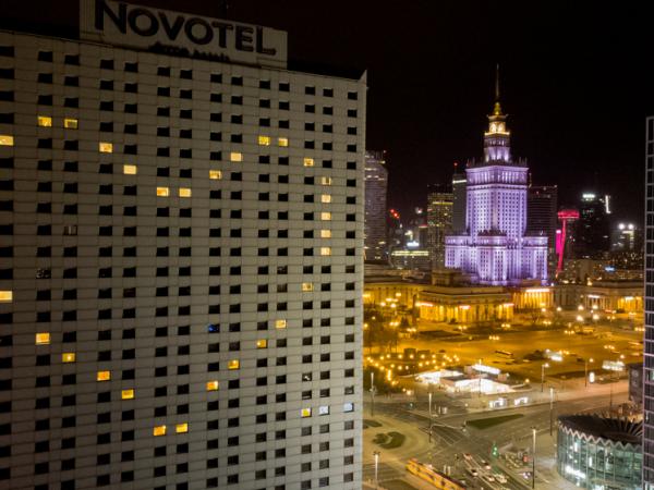 hotel building at night