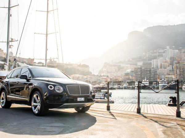 luxury car at harbour