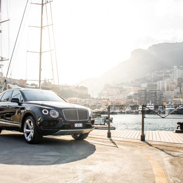 luxury car at harbour