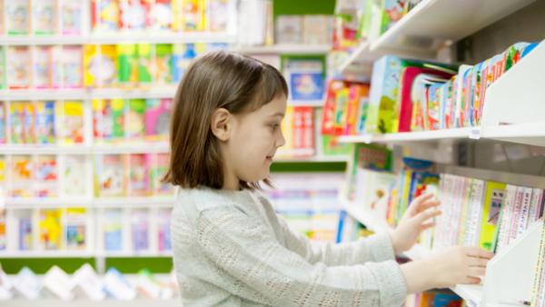 Girl at bookshop