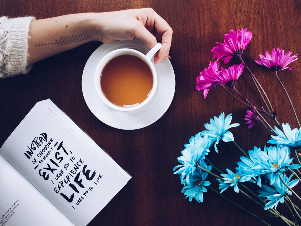 book and coffee