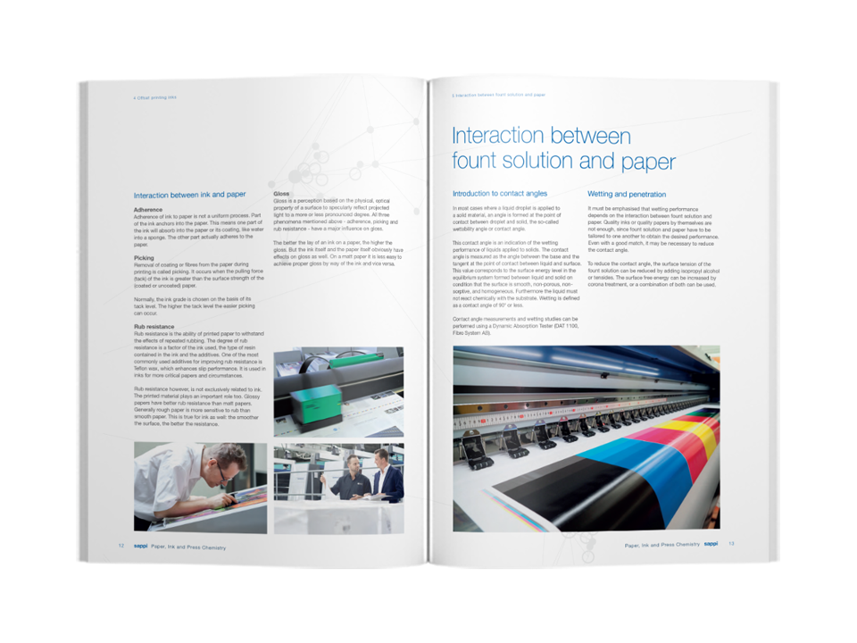 paper ink press chemistry technical brochure spread EN