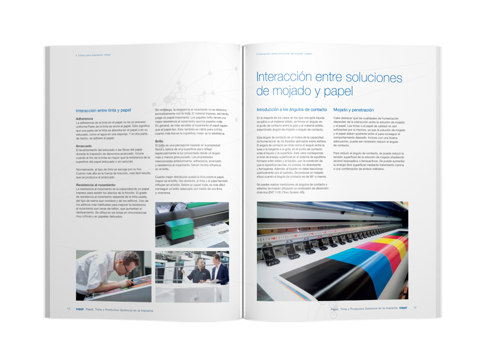 paper ink press chemistry technical brochure spread ES